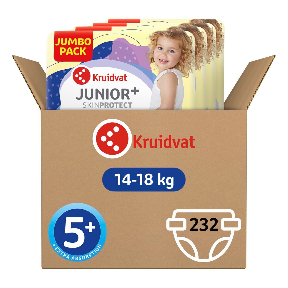 Kruidvat Junior Plus Maat 5+ Luiers Volumedoos