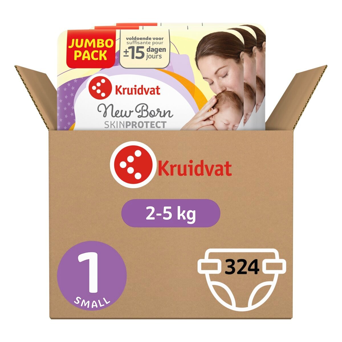 Kruidvat NewBorn Small Maat 1 Luiers Volumedoos