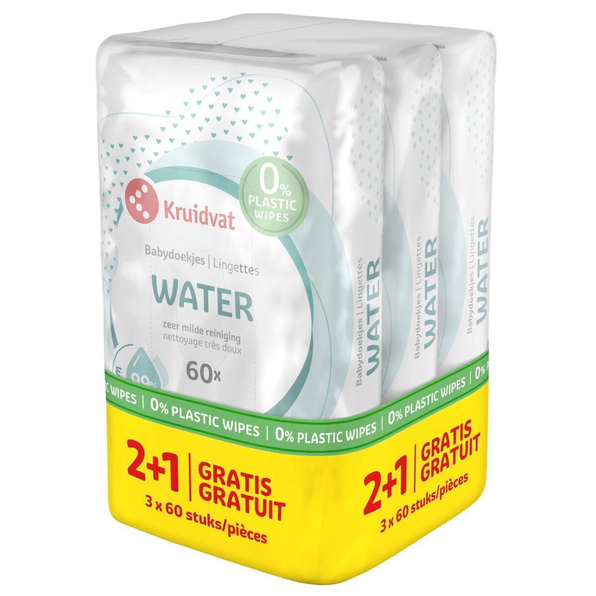 Kruidvat Water Plasticvrije Babydoekjes