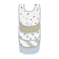 Lässig Slabbetjes Set van 5 - Happy Fruits - Blue/Khaki Mix