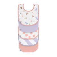 Lässig Slabbetjes Set van 5 - Happy Fruits - Peach/Pastel Lilac