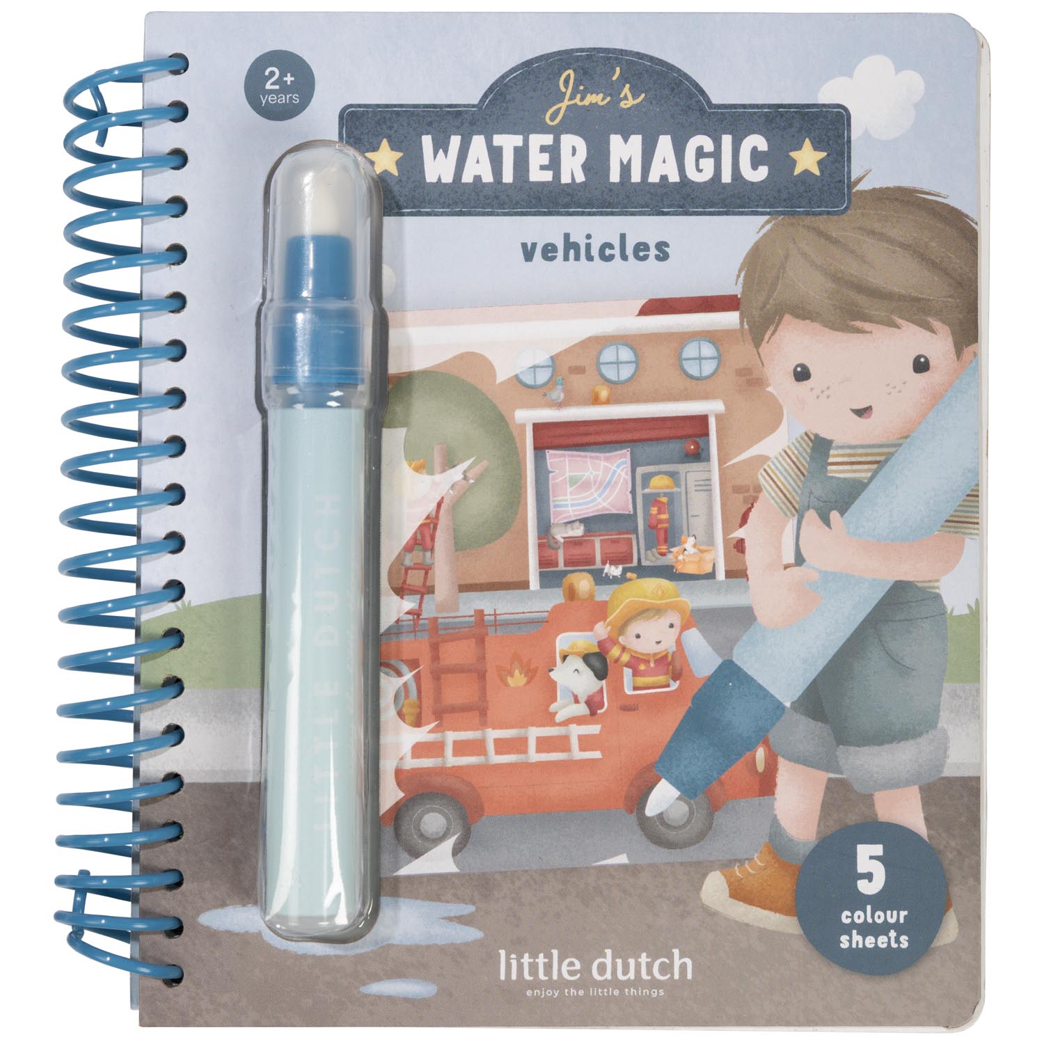 Little Dutch watertekenboek Jim voertuigen