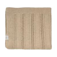 Lodger Gebreide Babydeken Pointelle Merino - 80 x 100 cm - Beige