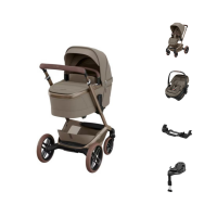 Maxi-Cosi Fame Kinderwagen Oak Truffle | Maxi-Cosi Coral Slide Pro Autostoel | Familyfix Slide Pro | Fame / Coral Slide Pro Adapters