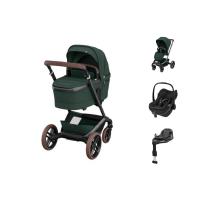 Maxi-Cosi Fame Kinderwagen - Twillic Green | Maxi-Cosi Pebble Slide Pro Autostoel | FamilyFix Slide Pro