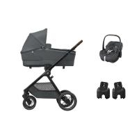Maxi-Cosi Oxford+ Kinderwagen 3-in-1 - Twillic Graphite | Pebble 360 Pro 2 Autostoeltje | Autostoel Adapters