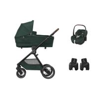 Maxi-Cosi Oxford+ Kinderwagen 3-in-1 - Twillic Green | Pebble 360 Pro 2 Autostoeltje | Autostoel Adapters