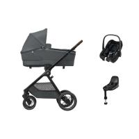 Maxi-Cosi Oxford+ Kinderwagen 4-in-1 - Twillic Graphite | Maxi-Cosi Pebble S Autostoeltje | FamilyFix S