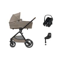 Maxi-Cosi Oxford+ Kinderwagen 4-in-1 - Twillic Truffle | Maxi-Cosi Pebble S Autostoeltje | FamilyFix S