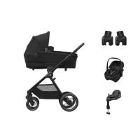 Maxi-Cosi Oxford+ Kinderwagen - Twillic Black Bundel | Maxi-Cosi Coral Slide Pro Autostoel | FamilyFix Slide Pro | Adapters