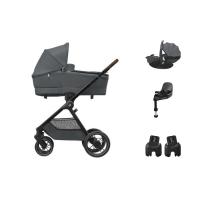 Maxi-Cosi Oxford+ Kinderwagen - Twillic Graphite | Maxi-Cosi Pebble 360 Pro 2 Autostoeltje | Maxi-Cosi FamilyFix 360 Pro | Autostoel Adapters