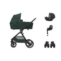 Maxi-Cosi Oxford+ Kinderwagen - Twillic Green | Maxi-Cosi Pebble 360 Pro 2 Autostoeltje | Maxi-Cosi FamilyFix 360 Pro | Autostoel Adapters