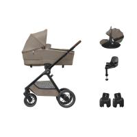 Maxi-Cosi Oxford+ Kinderwagen - Twillic Truffle | Maxi-Cosi Pebble 360 Pro 2 Autostoeltje | Maxi-Cosi FamilyFix 360 Pro | Autostoel Adapters