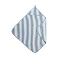 Meyco Baby Fat Stripe Badcape - 75x75 cm - Badstof - Jeans Blue