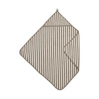 Meyco Baby Fat Stripe Badcape - 75x75 cm - Badstof - Taupe