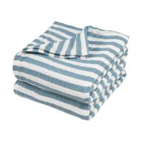 Meyco Baby Fat Stripe Hydrofiele Doeken - 2 Stuks- 120x120 cm - Jeans Blue