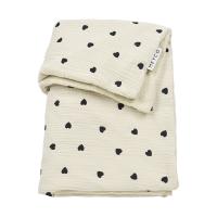 Meyco Baby Sweet Heart Wiegdeken - 75 x 100 cm - Pre-Washed Hydrofiel - Soft Sand