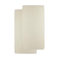 Meyco Baby Uni Hoeslaken Wieg - 2 Stuks - 40 x 80/90 cm - Jersey - Soft Sand