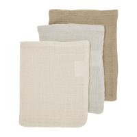 Meyco Baby Uni Hydrofiele Washandjes - 3 Stuks - Soft sand/Greige/Taupe