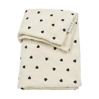 Meyco Deken Borduur Pre-Washed - 100 x 150 cm - Hydrofiel/Badstof - Sweet Heart Soft Sand