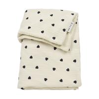 Meyco Deken Borduur Pre-Washed - 100 x 150 cm - Hydrofiel/Badstof - Sweet Heart Soft Sand
