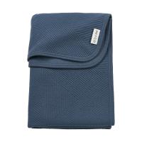 Meyco Gebreide Jacquard Flannel Deken – 100x150 cm – Pure Indigo