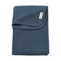Meyco Gebreide Jacquard Flannel Deken - Pure - 75x100 cm - Indigo