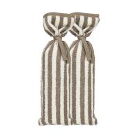 Meyco Kruikenzak - Badstof Jacquard Fat Stripe - Taupe - 2-pack