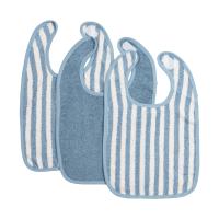 Meyco Slab - Badstof Jacquard Fat Stripe - Jeans Blue - 3-pack