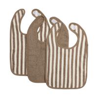 Meyco Slab - Badstof Jacquard Fat Stripe - Taupe - 3-pack