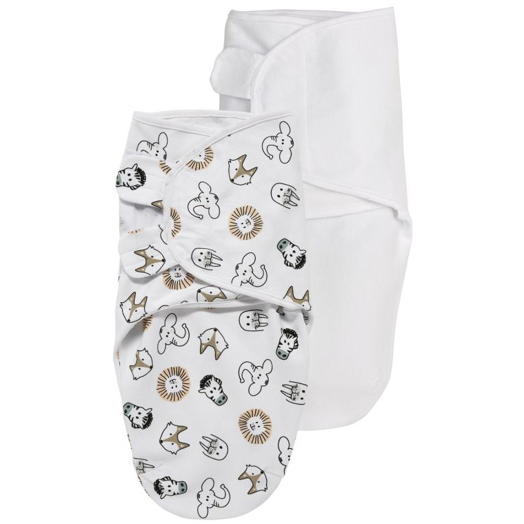 Meyco swaddle inbakerdoek animals 2 stuks 0-3 maanden