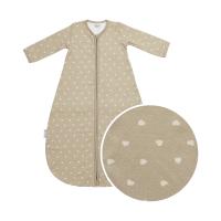 Meyco Sweet Heart Slaapzak met vaste mouw rond - 110 cm - Jersey - Sand