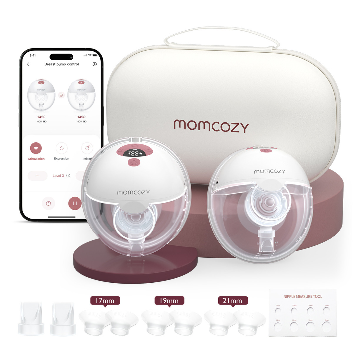 Momcozy M5 Smart Dubbele Oplaadbare Handsfree Borstkolf met app ondersteuning