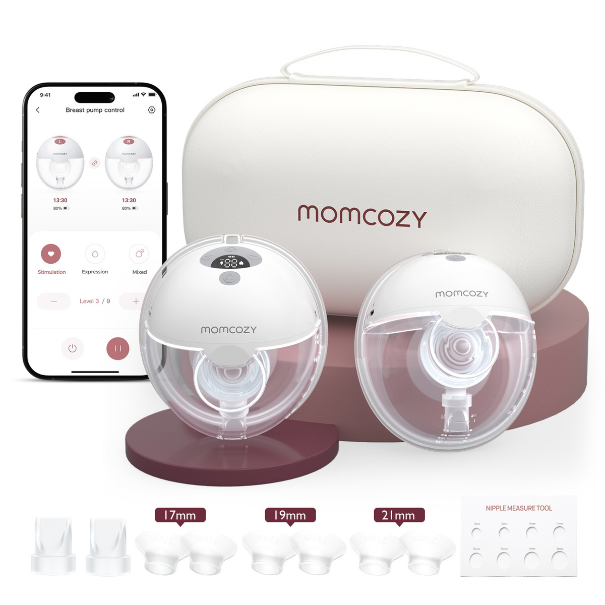 Momcozy M5 Smart Dubbele Oplaadbare Handsfree Borstkolf met app ondersteuning