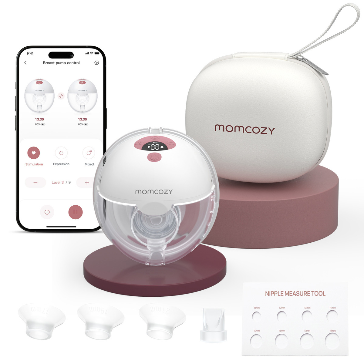 Momcozy M5 Smart Enkele Oplaadbare Handsfree Borstkolf met app ondersteuning