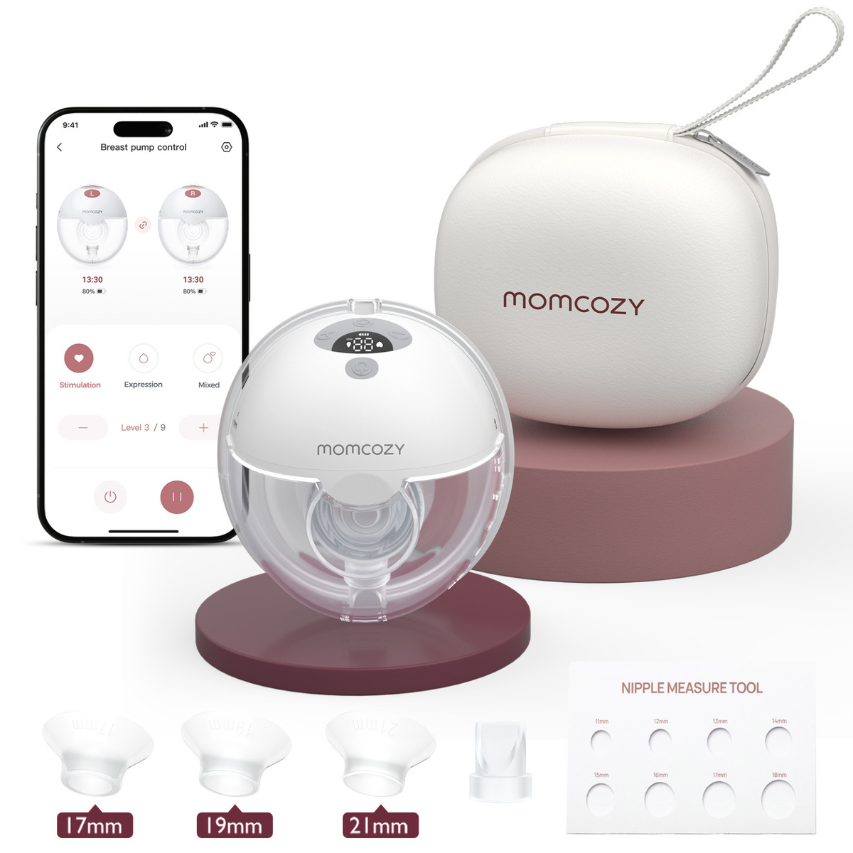 Momcozy M5 Smart Enkele Oplaadbare Handsfree Borstkolf met app ondersteuning