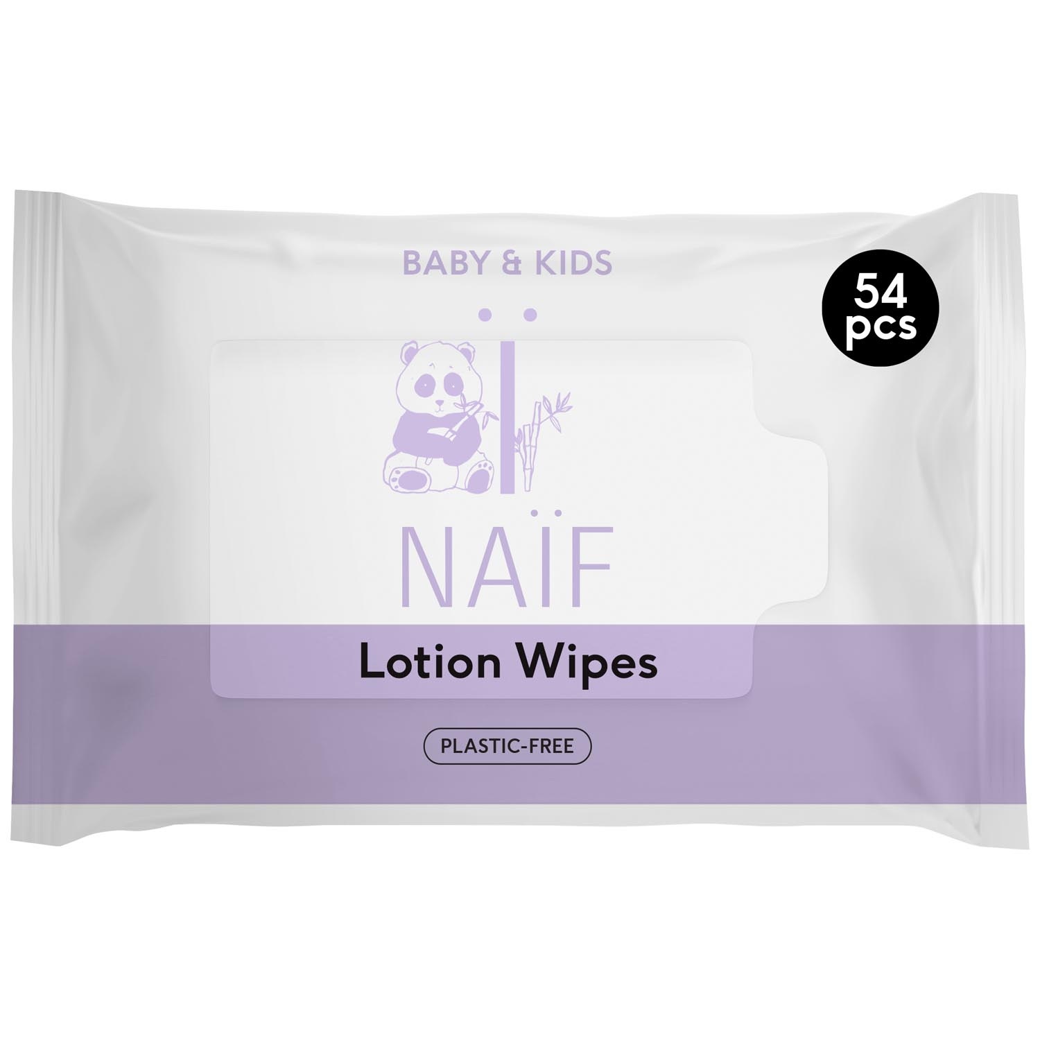 Naïf plasticvrije lotion billendoekjes 54 stuks