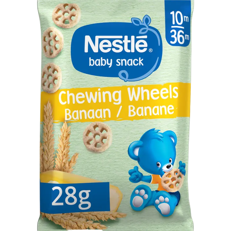 Nestlé Baby snack chewing wheels banaan 10m+