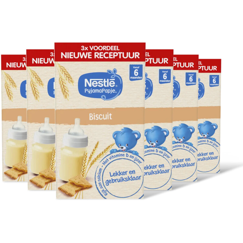 Nestlé Pyjamapapje biscuit 6m+ 6-pack