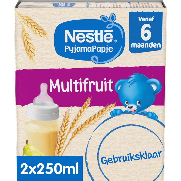 Nestlé PyjamaPapje® Multifruit 6+ maanden baby pap 2 x 250 ml