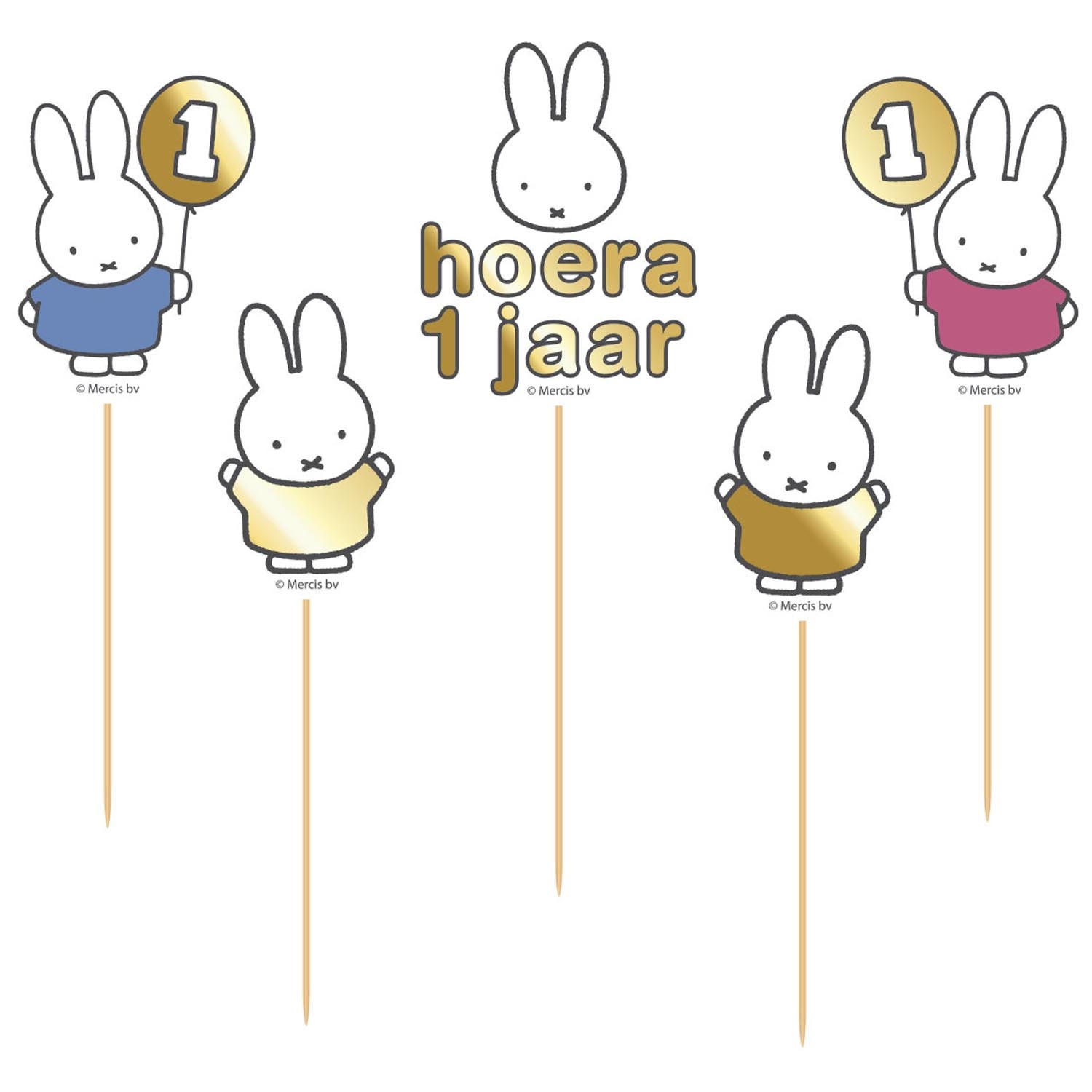 Nijntje hoera 1 jaar taart decoratie