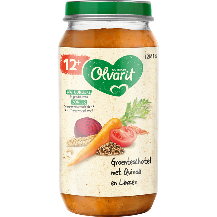 Olvarit 12+ Maanden Groenteschotel met Quinoa en Linzen