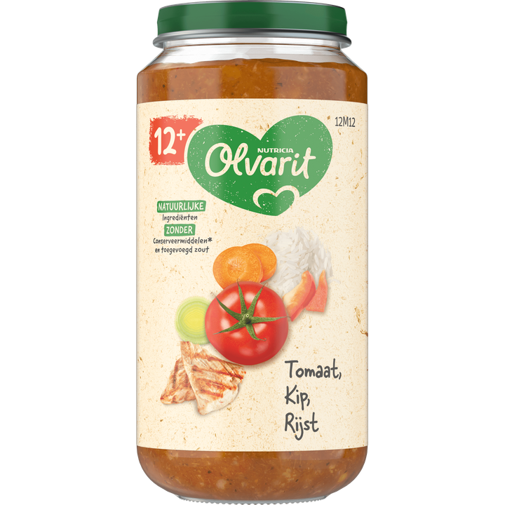 Olvarit 12+ Maanden Tomaat Kip Rijst 250g