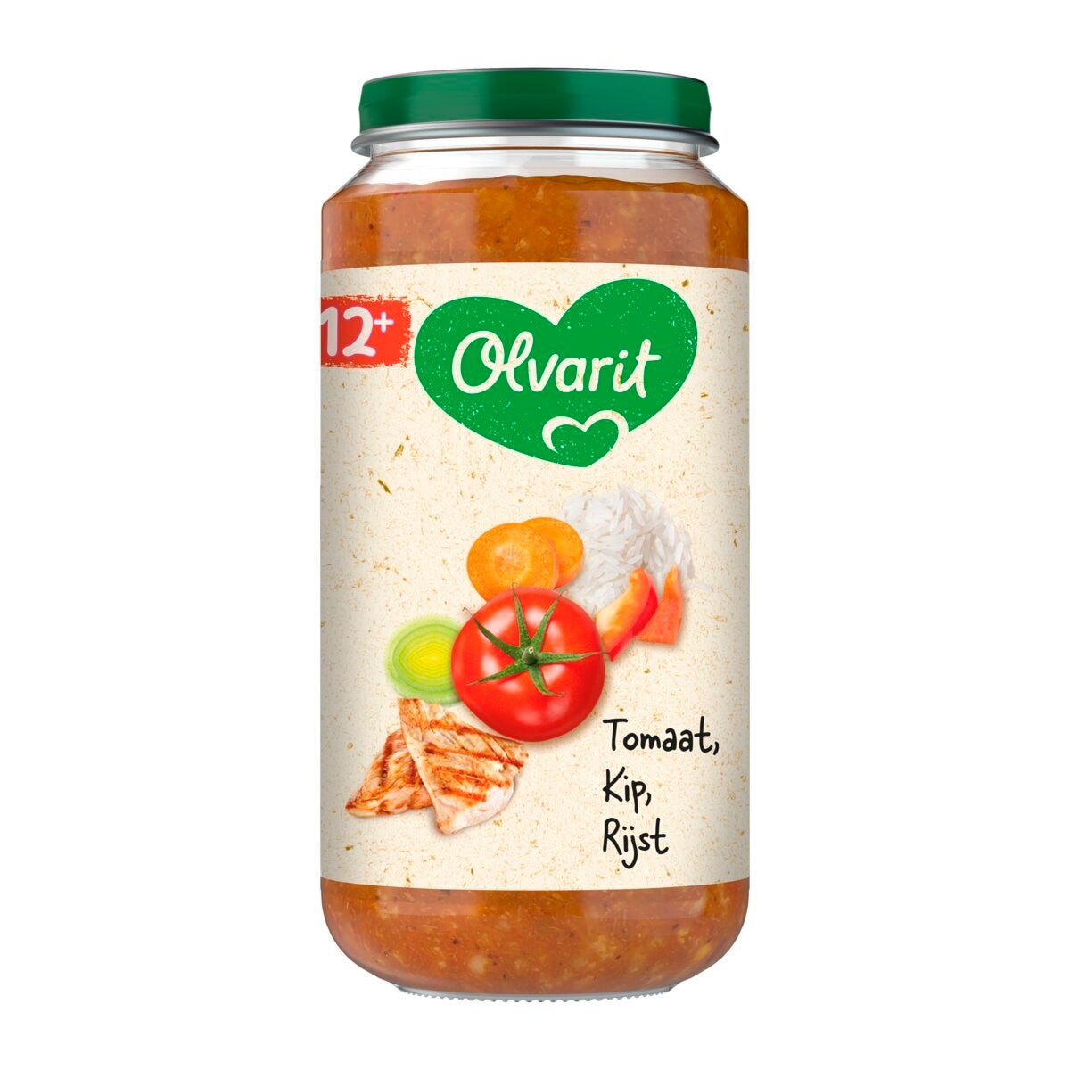 Olvarit 12+M Tomaat Kip Rijst Maaltijdpotje