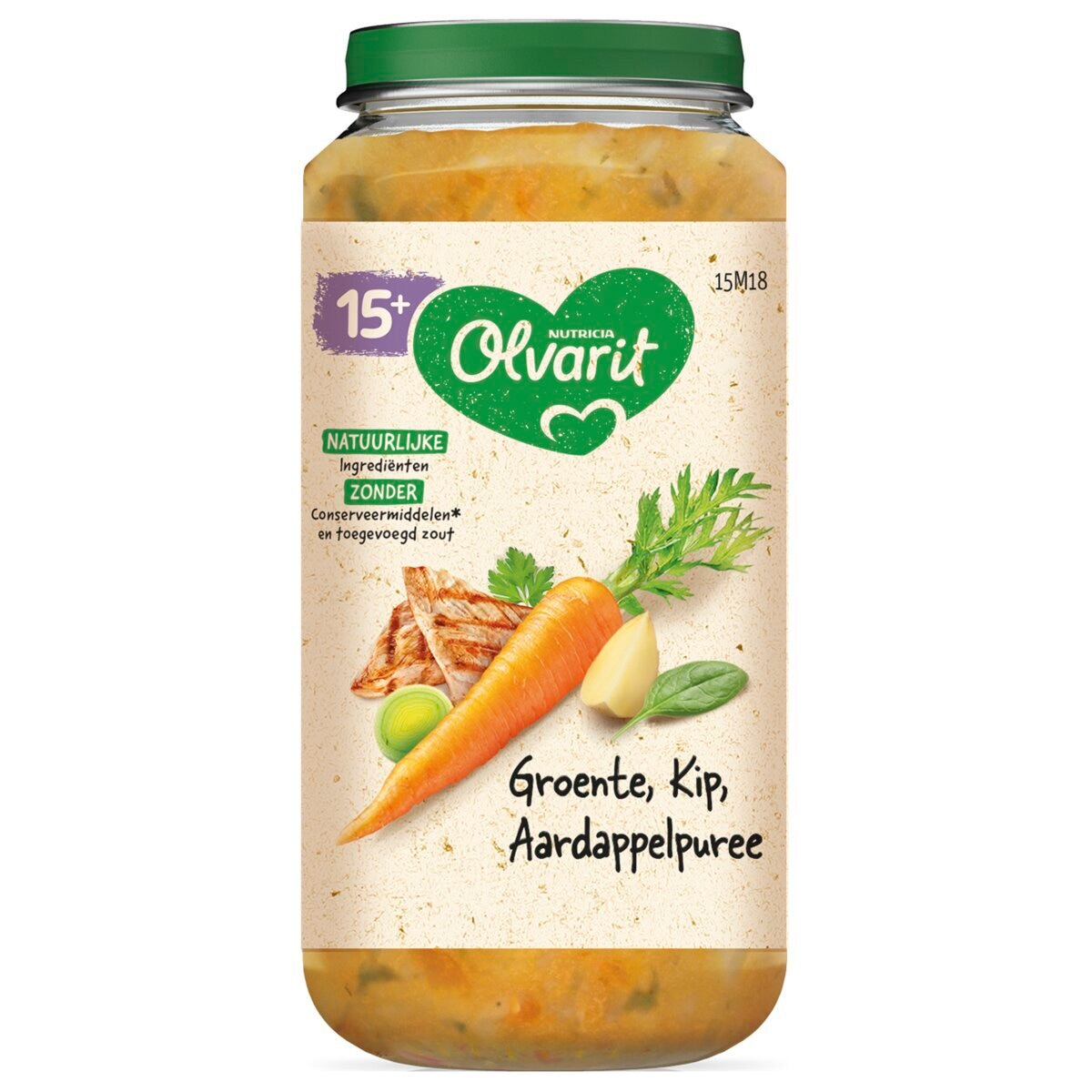 Olvarit 15+M Groenten, Kip, Aardappelpuree Maaltijdpotje