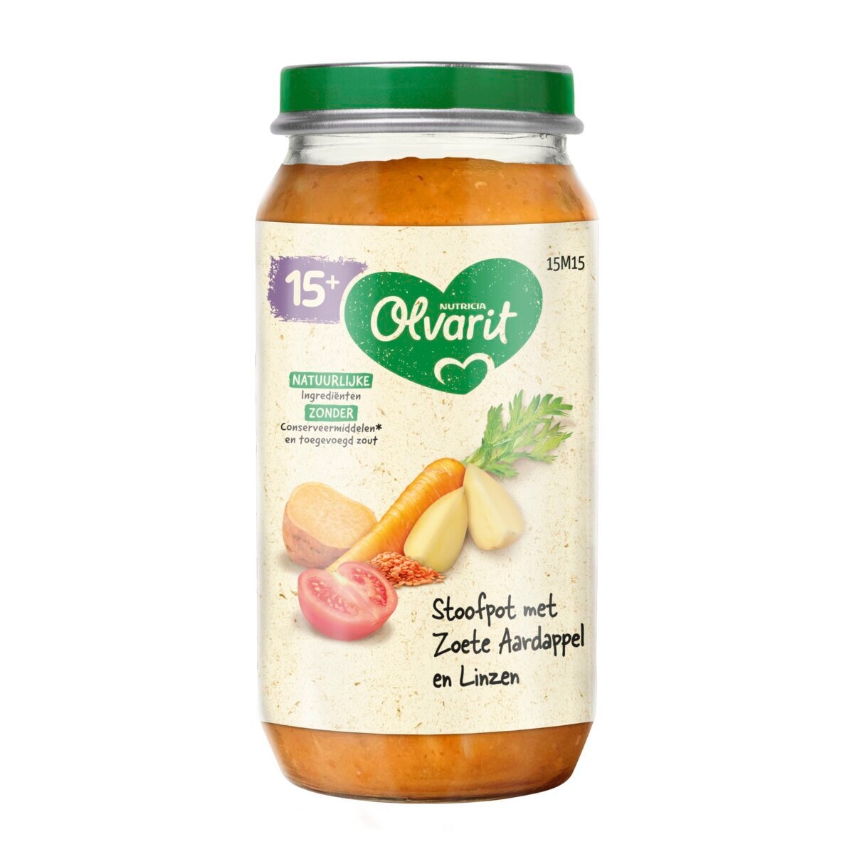 Olvarit 15+M Stoofpot met Zoete Aardappel en Linzen Maaltijdpotje