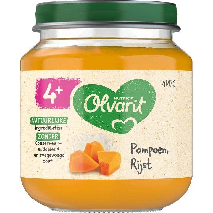 Olvarit 4+ Maanden Pompoen Rijst 125g
