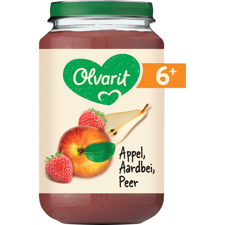 Olvarit 6+ Maanden Appel Aardbei Peer 200g
