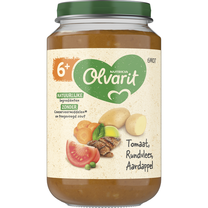 Olvarit 6+ Maanden Tomaat Rundvlees Aardappel 200g