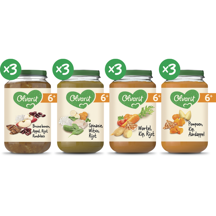 Olvarit 6+ Maanden Variatiemenu Maaltijd Versie 1 12 x 200g